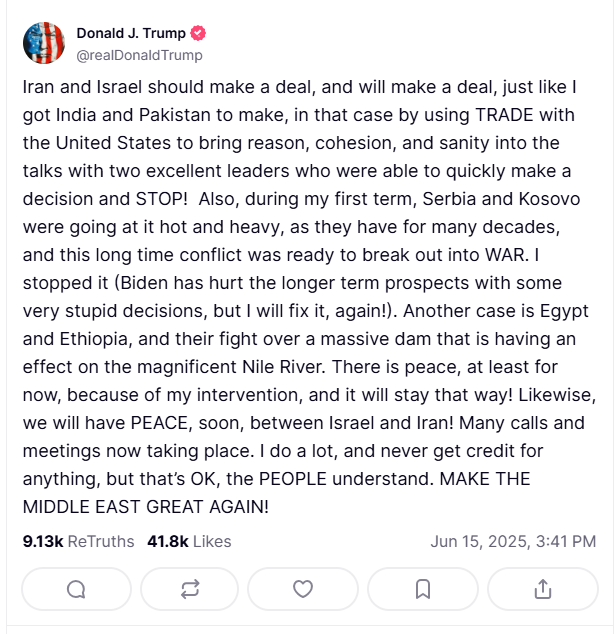 2025 06 15 TS Trump MiddleEast