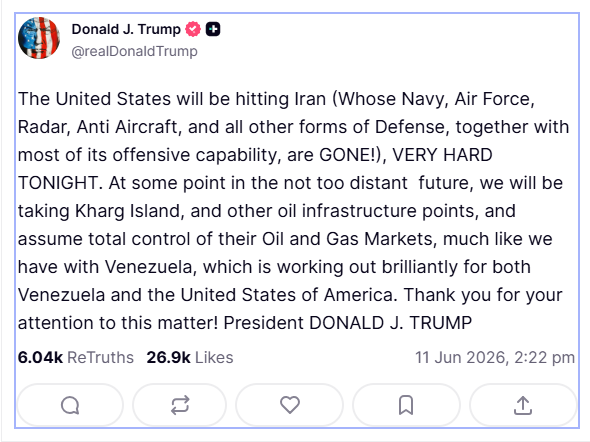 2026 06 11 TS Trump Take Irans oil