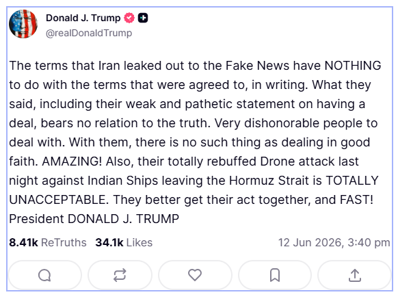 2026 06 12 TS Trump Iran Fake news