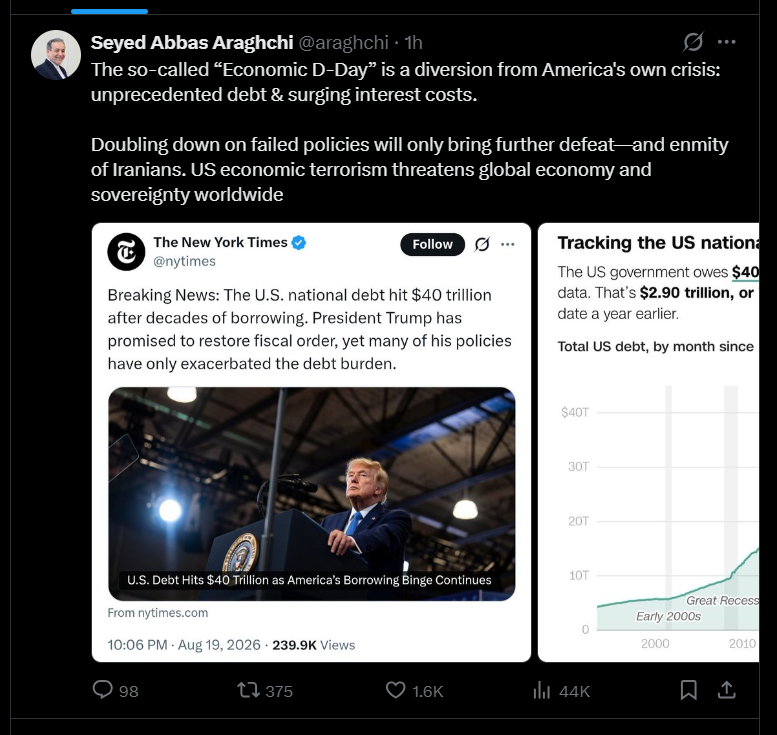 2026 08 20 X Araghchi Trump